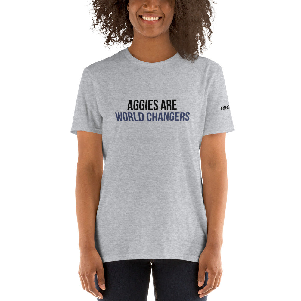 AGGIES are world changers - #mentalhealth on sleeve