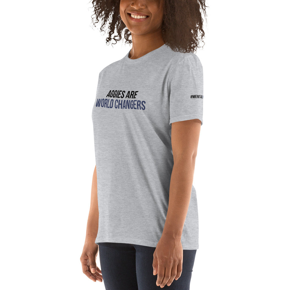 AGGIES are world changers - #mentalhealth on sleeve