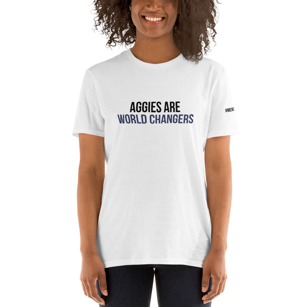 AGGIES are world changers - #mentalhealth on sleeve
