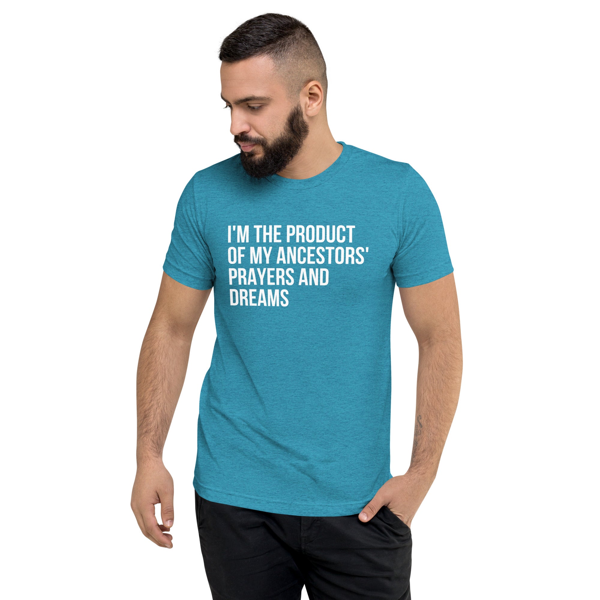 Ancestors' Prayers and Dreams - Short sleeve t-shirt (White Text)