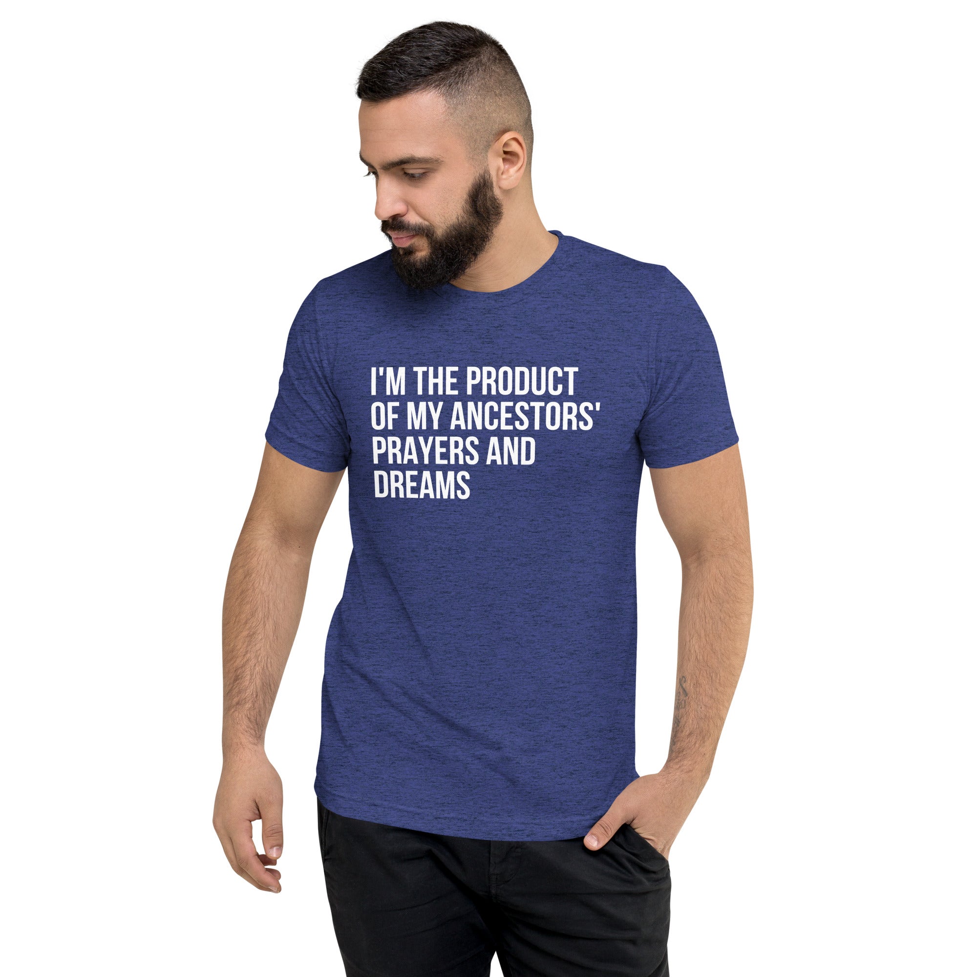 Ancestors' Prayers and Dreams - Short sleeve t-shirt (White Text)