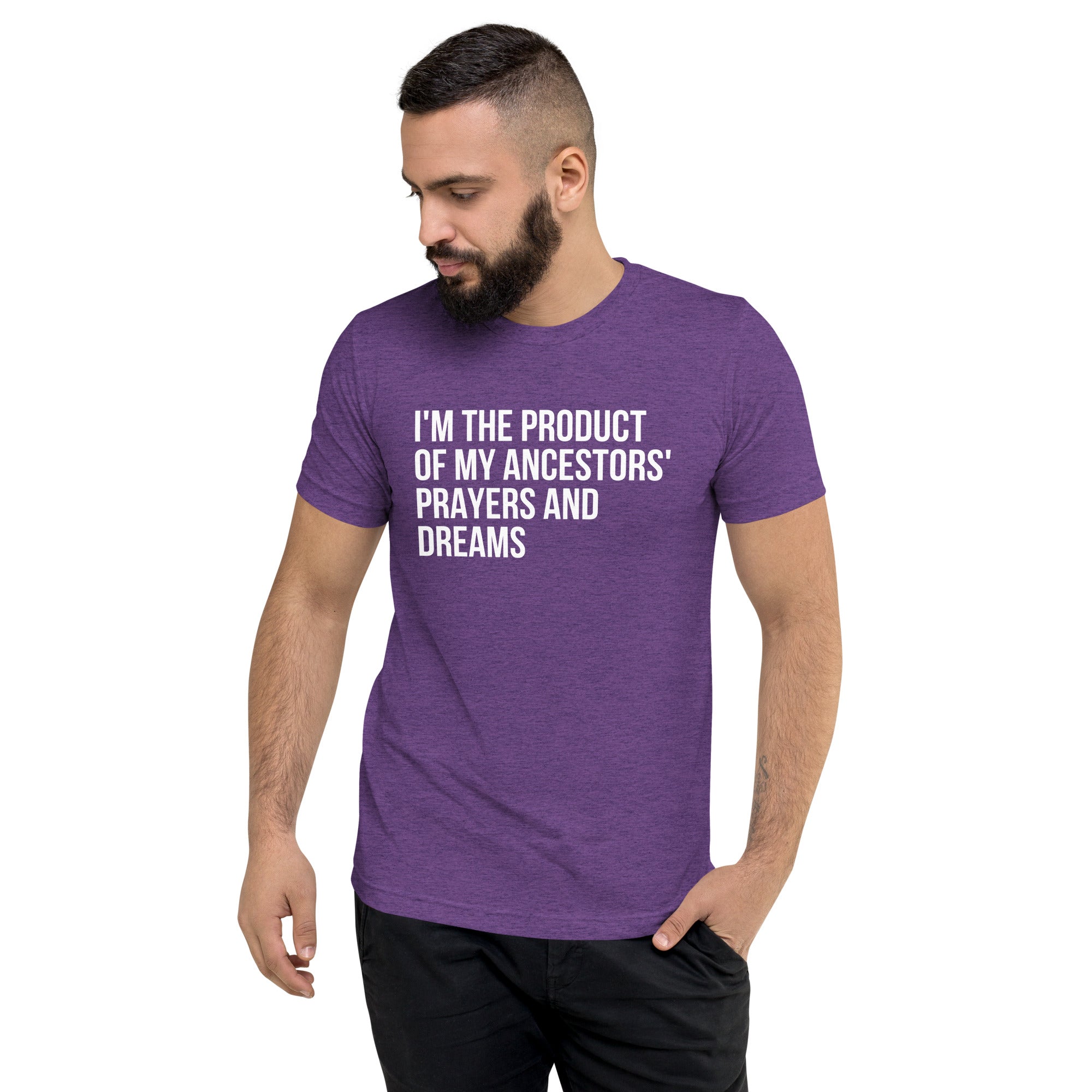 Ancestors' Prayers and Dreams - Short sleeve t-shirt (White Text)