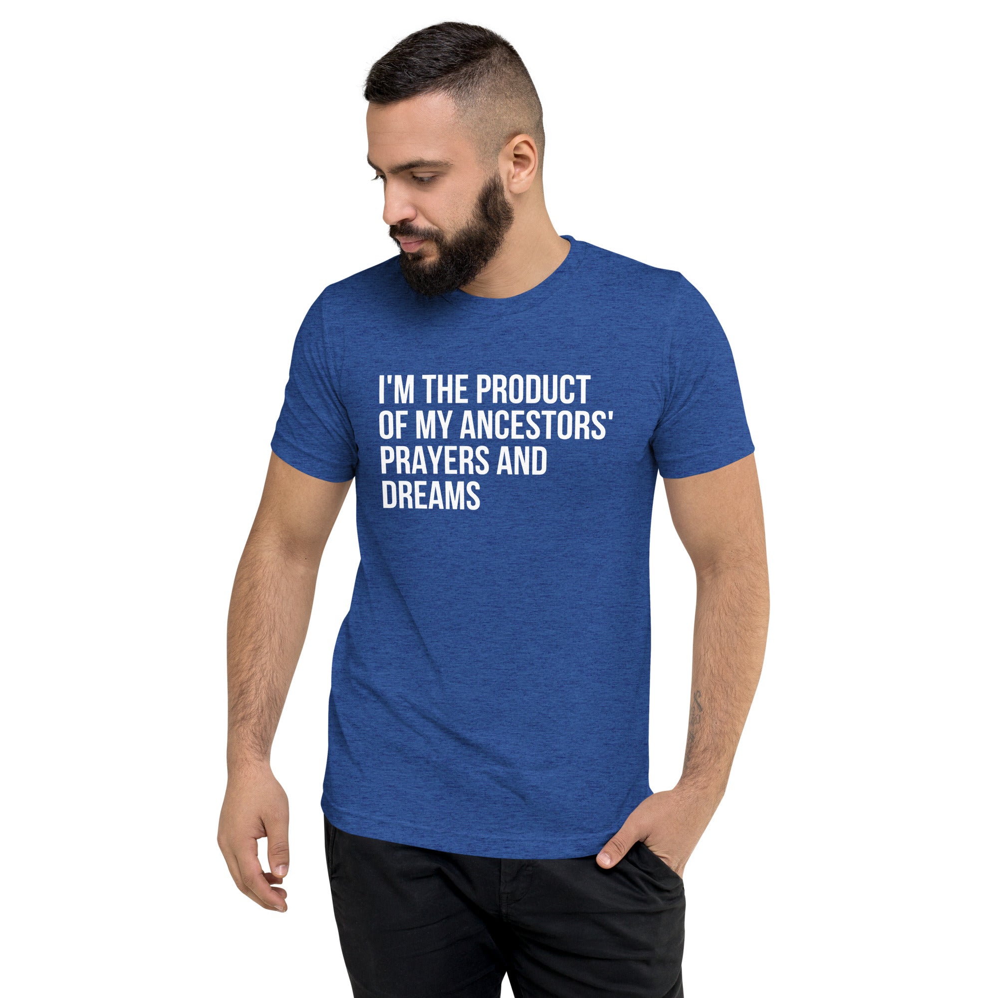 Ancestors' Prayers and Dreams - Short sleeve t-shirt (White Text)