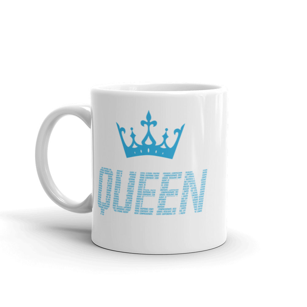 Blue QUEEN glossy mug