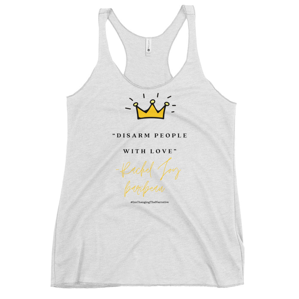 "Disarm People with Love" Women's Racerback Tank
