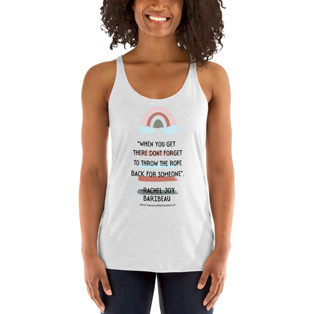 "Don't Forget to Throw the Rope" Women's Racerback Tank