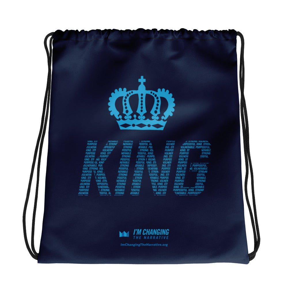 Blue KING Drawstring Bag